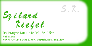 szilard kiefel business card